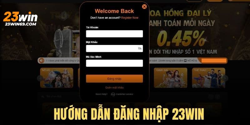 hướng dẫn đăng nhập 23win